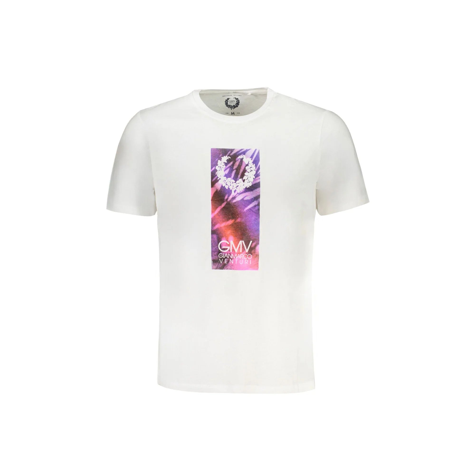 Gian Marco Venturi T-Shirt Maniche Corte Uomo Bianca Stampa Logo Bianco - foto prodotto